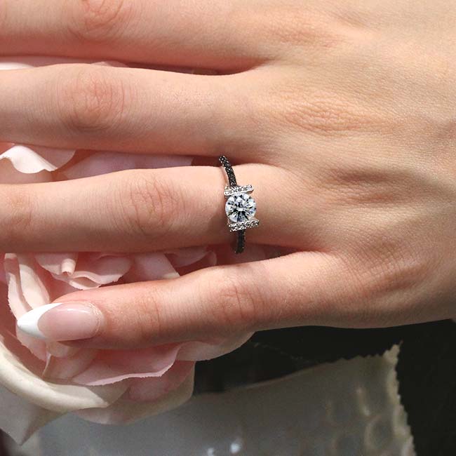 Vintage Pave Black Diamond Accent Ring Image 3