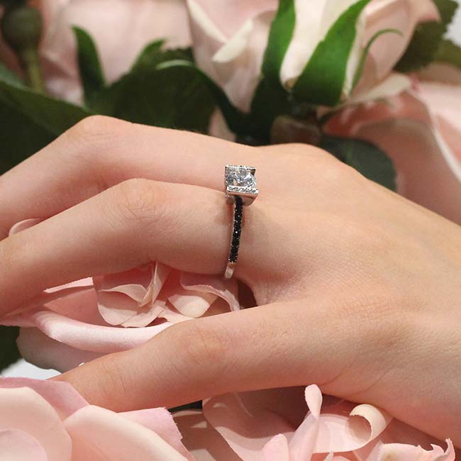 Vintage Pave Black Diamond Accent Ring Image 5
