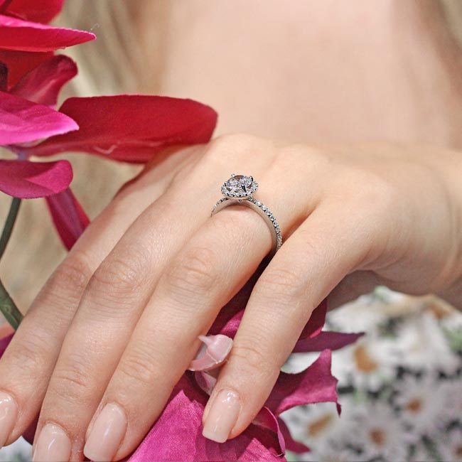 Moissanite Halo Ring Image 5