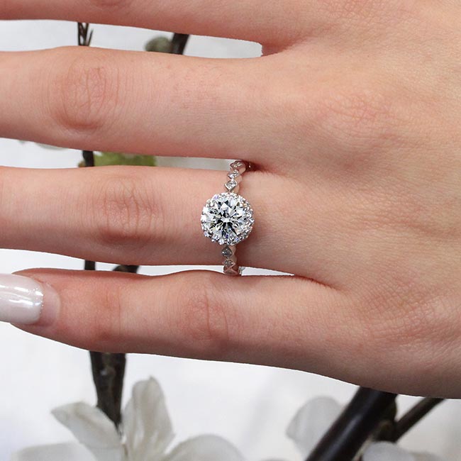 Vintage Halo Moissanite Ring Image 4