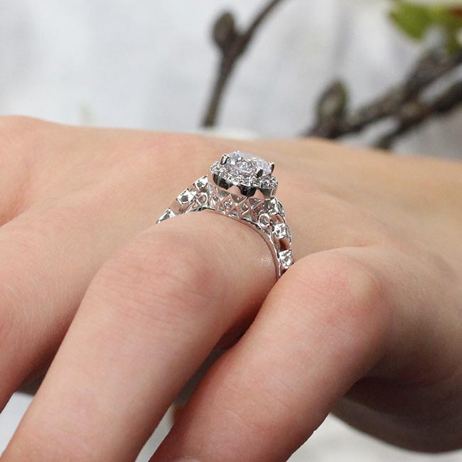 Vintage Halo Moissanite Ring Image 6