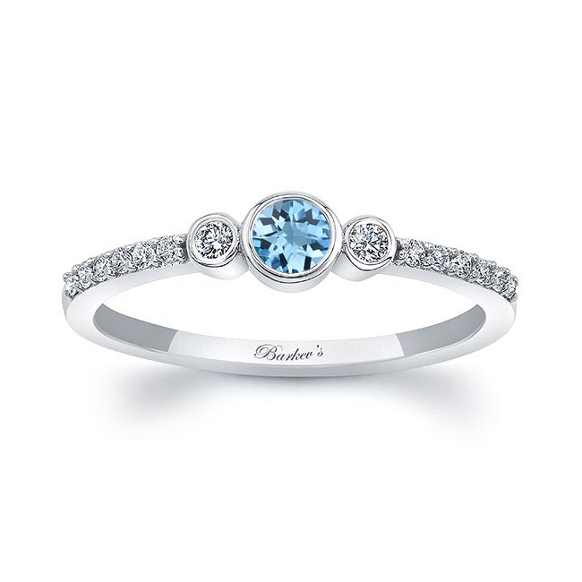 Mia Aquamarine Three Stone Diamond Promise Ring Mia Aquamarine Three Stone Diamond Promise Ring