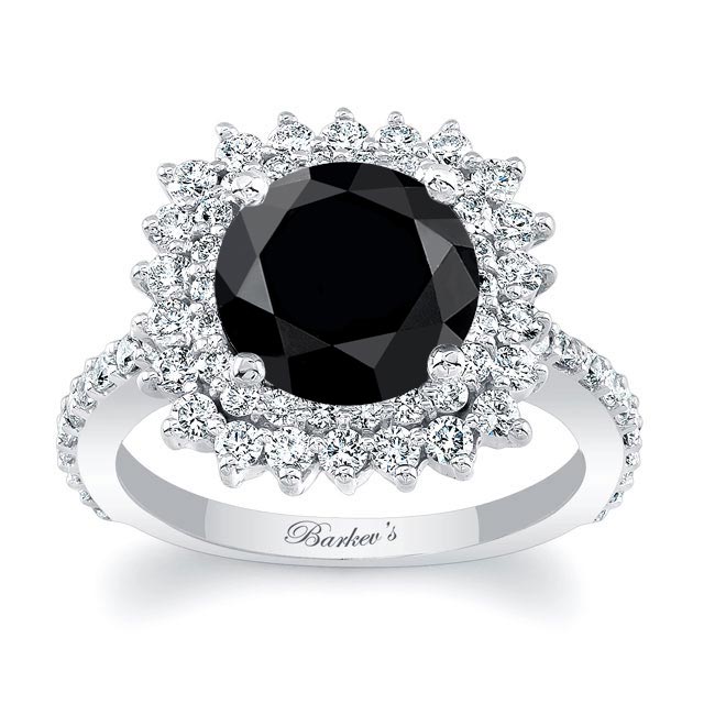 3 Carat Black And White Diamond Engagement Ring