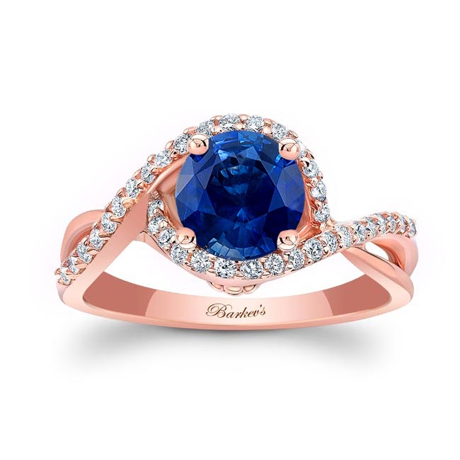 Twisted Halo Blue Sapphire And Diamond Engagement Ring Twisted Halo Blue Sapphire And Diamond Engagement Ring