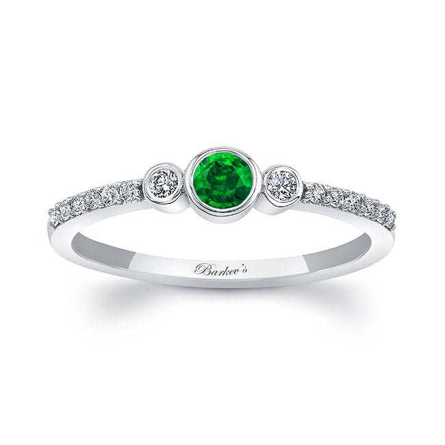 Mia Emerald Three Stone Diamond Promise Ring Mia Emerald Three Stone Diamond Promise Ring