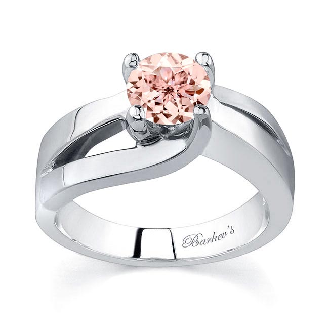 1 Carat Morganite Split Shank Solitaire Ring 1 Carat Morganite Split Shank Solitaire Ring