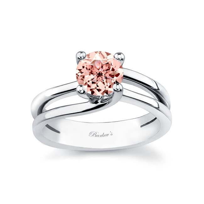 Thin Split Shank Morganite Solitaire Ring Thin Split Shank Morganite Solitaire Ring
