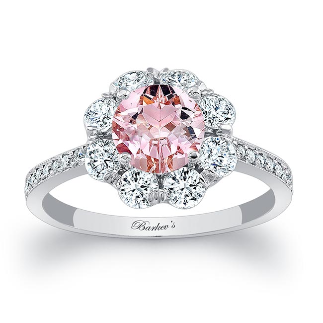Flower Halo Morganite Engagement Ring Flower Halo Morganite Engagement Ring