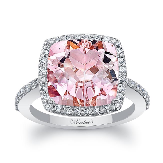 5 Carat Cushion Cut Morganite Halo Ring 5 Carat Cushion Cut Morganite Halo Ring