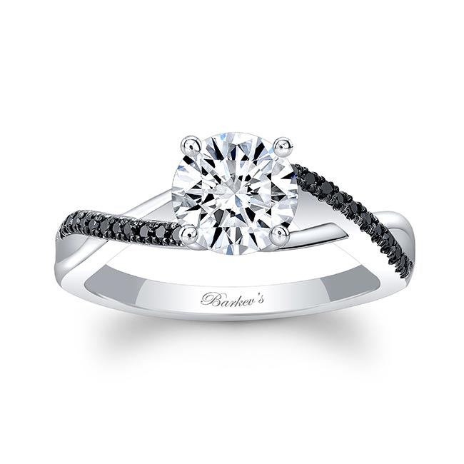 Simple Lab Grown Diamond Ring With Black Diamonds