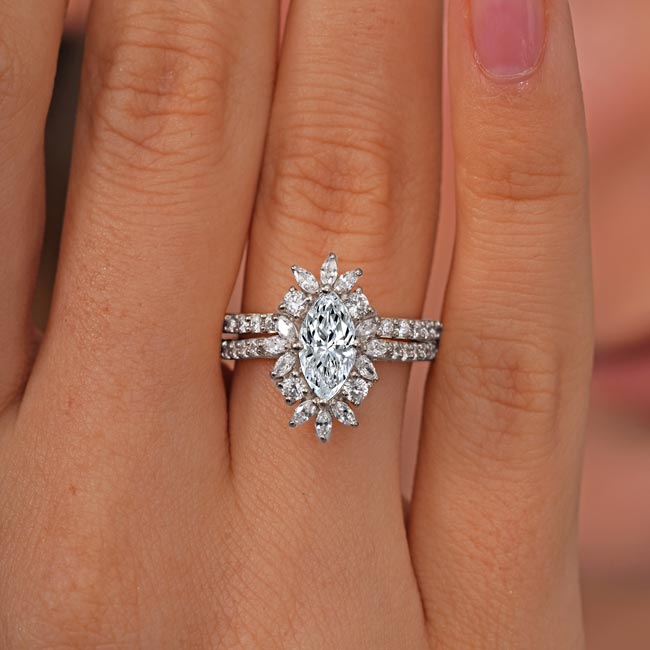 Marquise Diamond Wedding Set Image 2