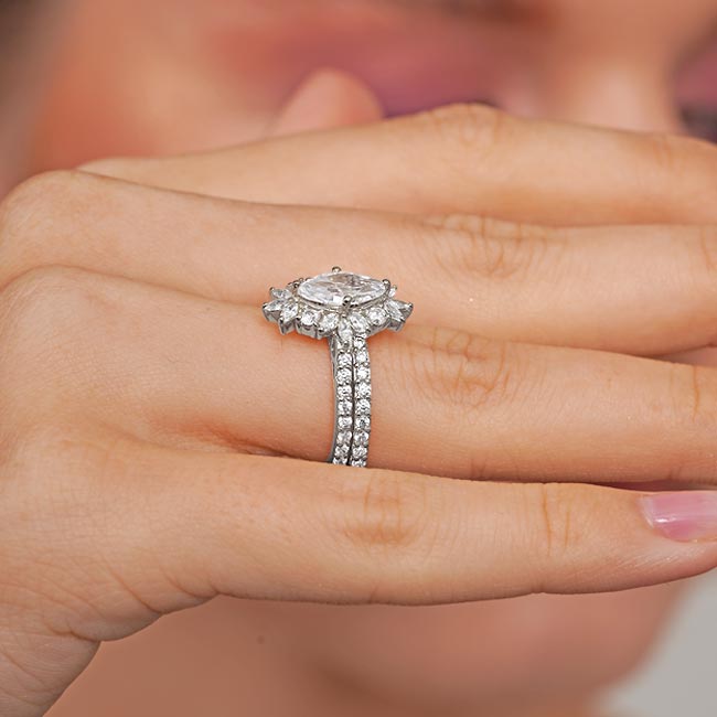 Marquise Diamond Wedding Set Image 3