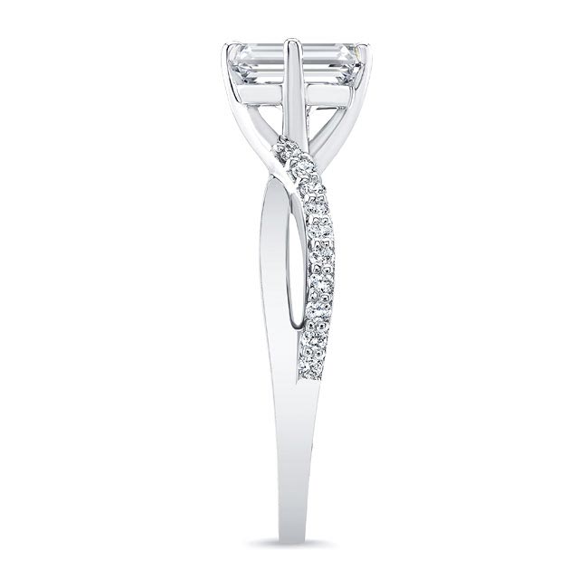 Asscher Cut Moissanite Twist Engagement Ring Image 3