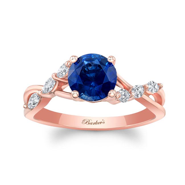 Blue Sapphire And Diamond Marquise Accent Ring Blue Sapphire And Diamond Marquise Accent Ring