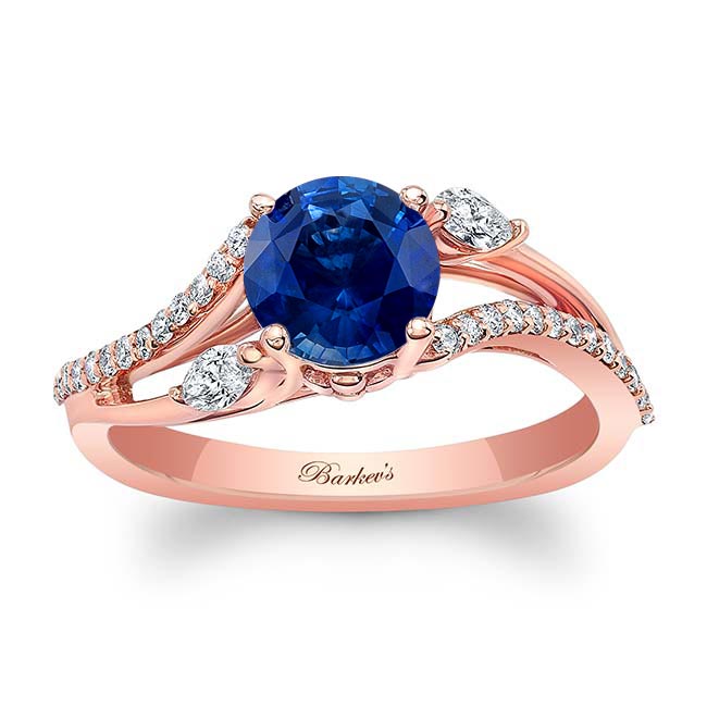 Curved Split Shank Blue Sapphire And Diamond Ring Curved Split Shank Blue Sapphire And Diamond Ring