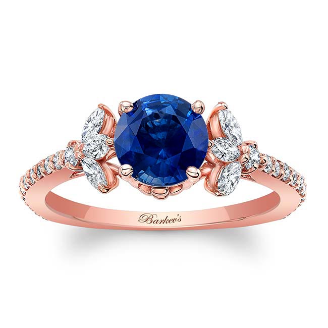 Blue Sapphire And Diamond Leaf Engagement Ring Blue Sapphire And Diamond Leaf Engagement Ring
