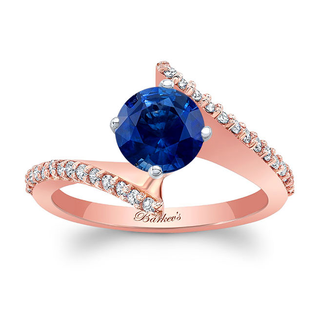 Modern Bypass Blue Sapphire And Diamond Engagement Ring Modern Bypass Blue Sapphire And Diamond Engagement Ring